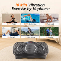 HopHorse vibration plate 10-minute exercise comparison with yoga, swimming, push-ups, sit-ups, cycling and jogging