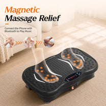 HopHorse vibration plate with magnetic foot massage points and Bluetooth music for at-home relaxation
