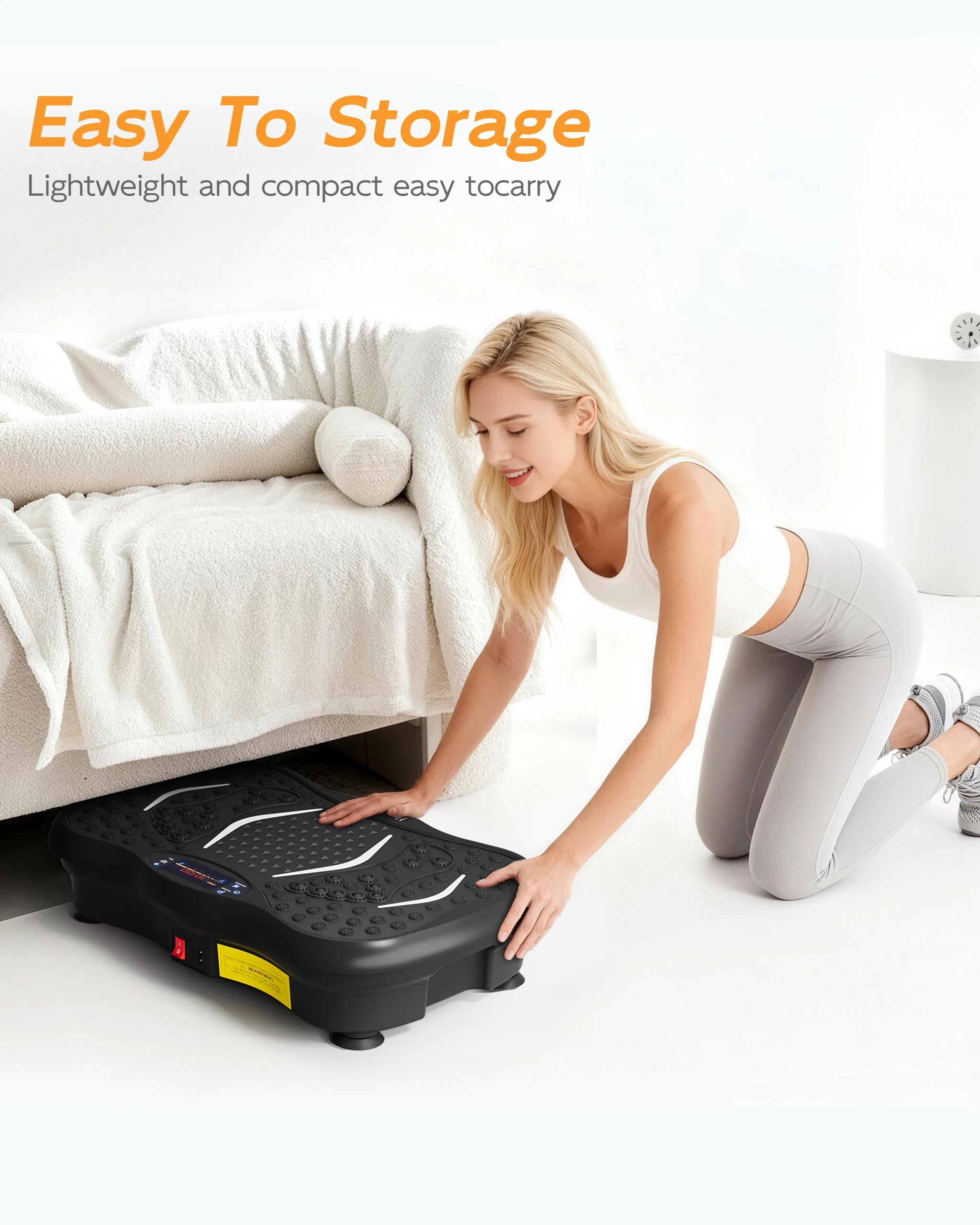 Hophorse Pro Max vibration plate in silver, front view for home workouts